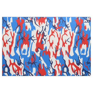 Red White and Blue Camo Fabric