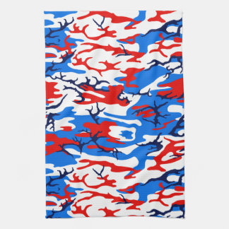 Red White and Blue Camo Tea Towel