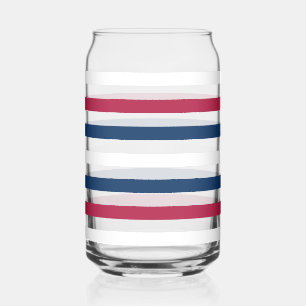 Red, White and Blue Can Glass