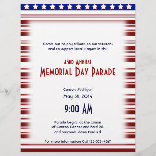 Red White and Blue Candystripe Memorial Day Flyer