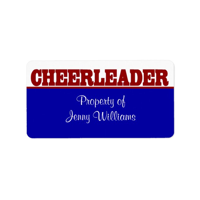 Red, White, and Blue Cheerleader Name Stickers (Front)