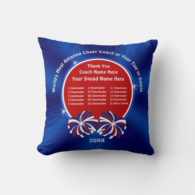 Red, White and Blue Cheerleading Coach Gifts Cushion (Front)