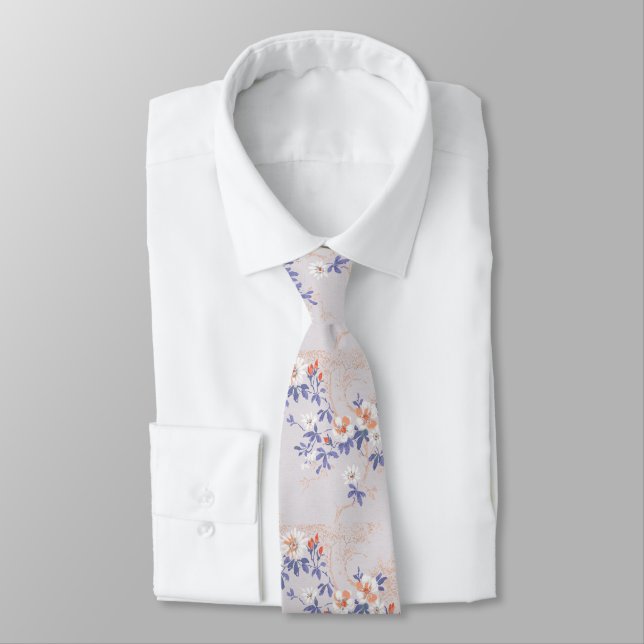 RED WHITE AND BLUE CHERRY BLOSSOM TIE (Tied)