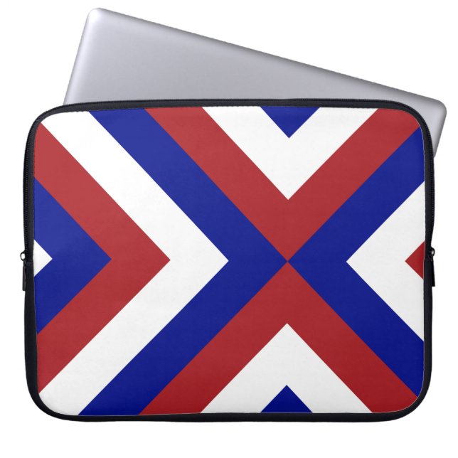 Red, White, and Blue Chevrons Laptop Sleeve (Front)