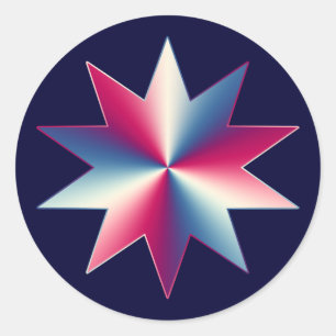 Red, White and Blue Classic Round Sticker