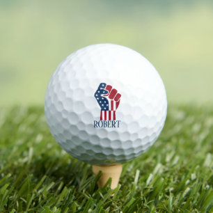 Red White and Blue Clinched Fist Golf Balls