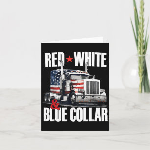 Red White And Blue Collar Patriotic Trucker Usa Card