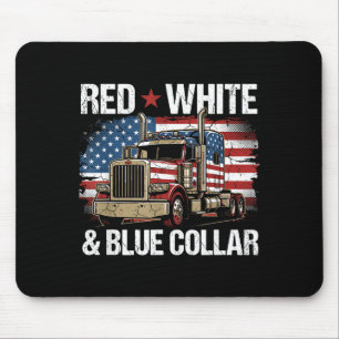 Red white and blue collar patriotic usa flag  mouse mat