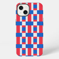 Red White And Blue Colour Blocked Print