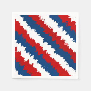 Red, White and Blue Cool Stripes Napkin
