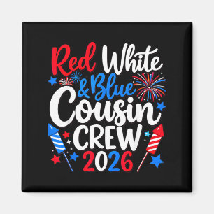 Red White and Blue Cousin Crew 4th of July Family Magnet