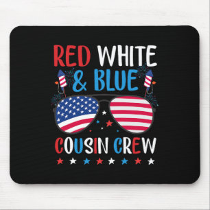 Red White And Blue Cousin Crew Vintage 4th Of July Mouse Mat