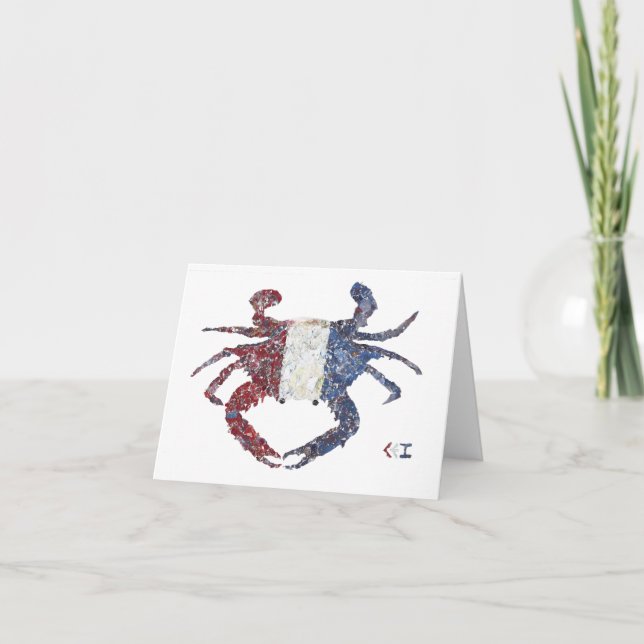 Red, White, and Blue Crab Card (Front)