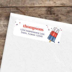 Red White and Blue Cute Return Address