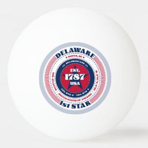 Red, White, and Blue Delaware Circle  Ping Pong Ball