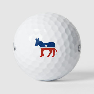 Red, White, and Blue Donkey Silhouette Fun Gift Golf Balls