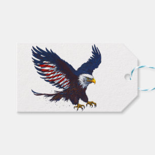 Red White And Blue Eagle Gift Tags