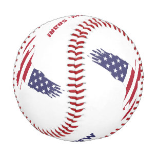 Red White and Blue Eagle Patriotic Custom Baseball