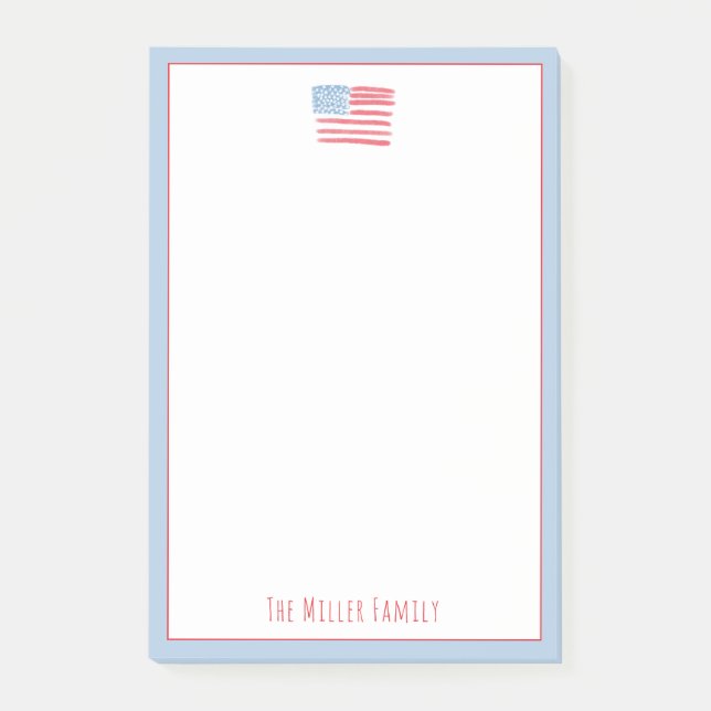 Red, White and Blue Family Notepad (Front)