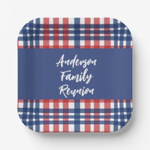 Red, White and Blue Family Reunion  Paper Plate
