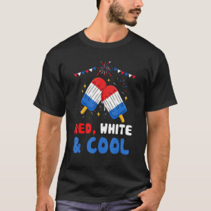 Red White And Blue Fireworks 4th Of July American  T-Shirt