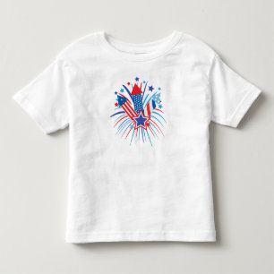 Red, white and blue fireworks, 4th of July Toddler T-Shirt