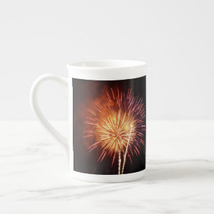 Red, White and Blue Fireworks I Patriotic Bone China Mug