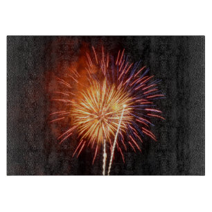Red, White and Blue Fireworks I Patriotic Cutting Board