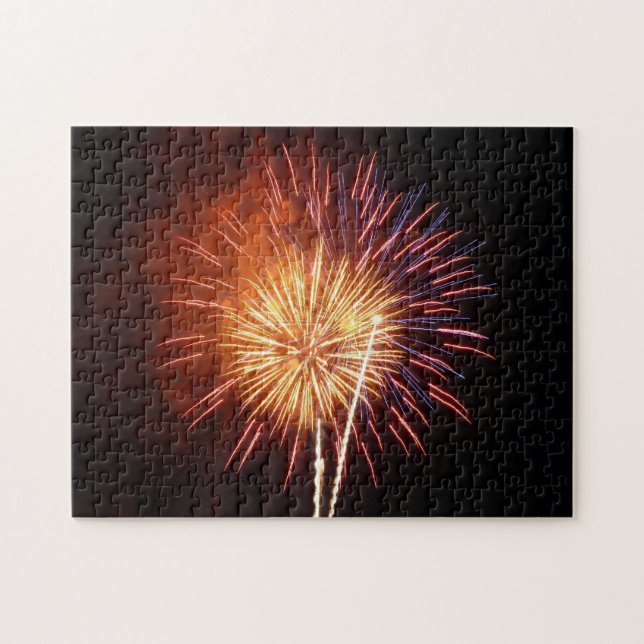 Red, White and Blue Fireworks I Patriotic Jigsaw Puzzle (Horizontal)