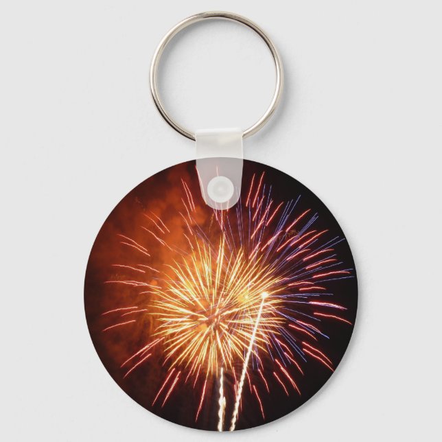 Red, White and Blue Fireworks I Patriotic Key Ring (Front)