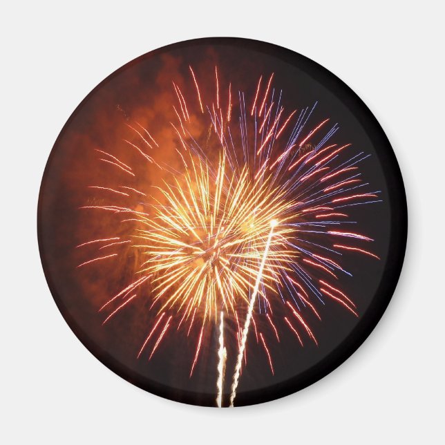 Red, White and Blue Fireworks I Patriotic Magnet (Front)