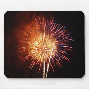 Red, White and Blue Fireworks I Patriotic Mouse Mat