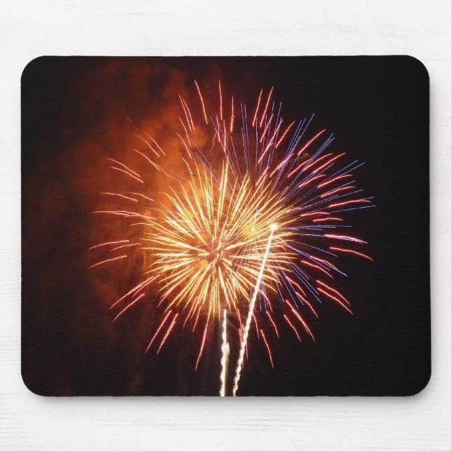 Red, White and Blue Fireworks I Patriotic Mouse Mat (Front)