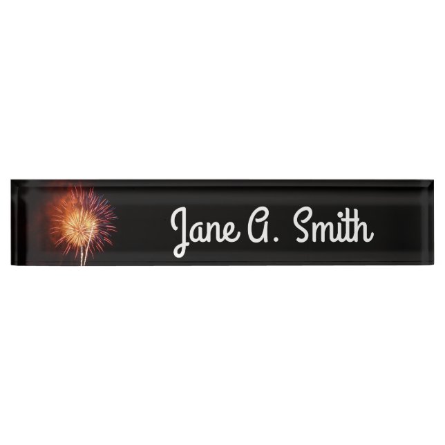 Red, White and Blue Fireworks I Patriotic Nameplate (Front)