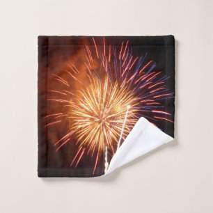 Red, White and Blue Fireworks I Patriotic Wash Cloth