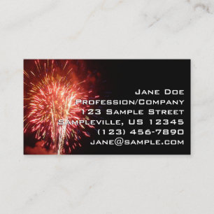 Red, White and Blue Fireworks II Patriotic Business Card