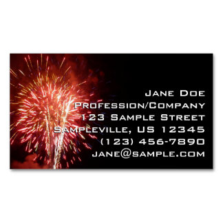 Red, White and Blue Fireworks II Patriotic Magnetic Business Card
