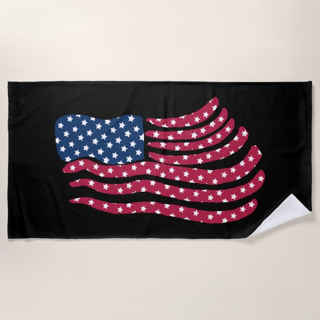 Red White And Blue Flag Design  Beach Towel (Front)