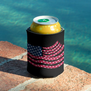 Red White And Blue Flag Design  Can Cooler