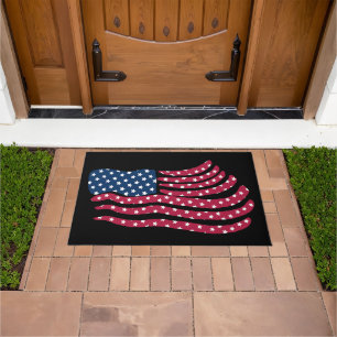 Red White And Blue Flag Design  Doormat