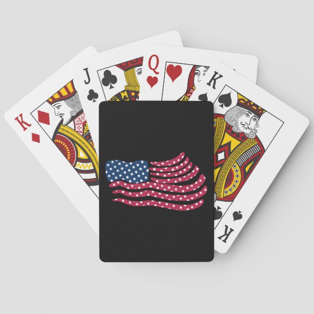 Red White And Blue Flag Design  Playing Cards (Back)