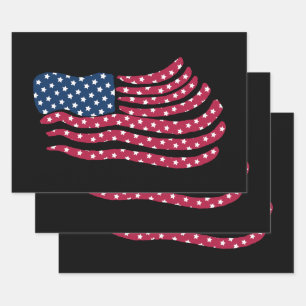Red White And Blue Flag Design Wrapping Paper Sheet