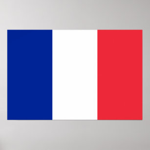 Red White and Blue Flag of France Poster