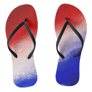 Red, White, and Blue Flip Flops