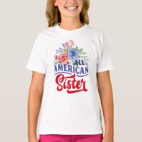 Red white and blue floral All American Sister