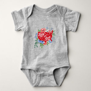 Red white and blue floral Land that I Love Baby Bo Bodysuit