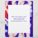 red white and blue flyer<br><div class="desc">Red white and blue patriotic abstract design on letterhead stationery invitations rackcards and flyers</div>