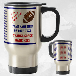 Red, White and Blue, Football Coach Gift Ideas, Travel Mug