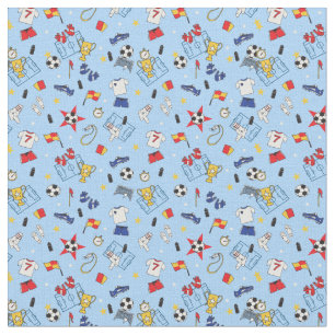Red White and Blue Football Soccer Kit Pattern Fabric