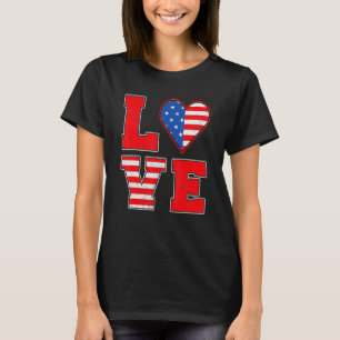 Red White And Blue For Women Girl Love American F T-Shirt